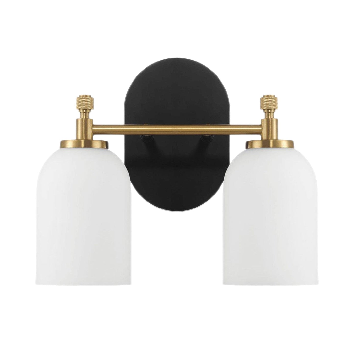 Vortex - 2 Lights Vanity In Style For Over Bathroom Mirror Wall Sconce - Black / Gold / White