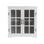Modern Bathroom Vanity With Ceramic Sink, Tempered Blurred Glass Doors