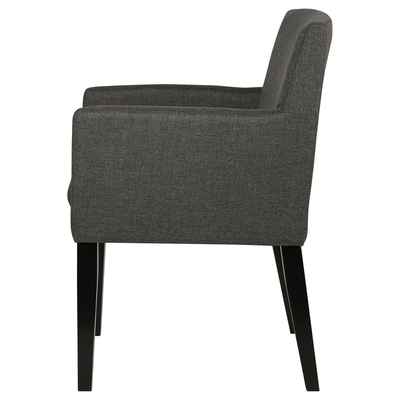 Yorkshire - Silla de comedor tapizada con reposabrazos acolchados (Juego de 2) - Gris