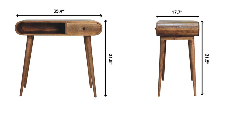 Writing Desk, Curved - Chestnut