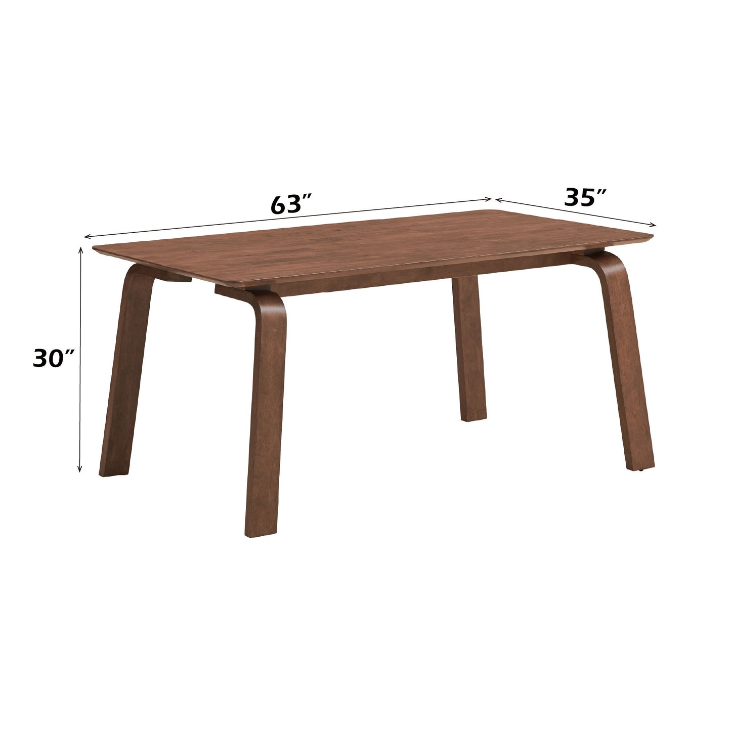 Ginny - 5 Piece With Side Chairs Dining Room Set - Walnut
