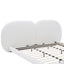 King Size Upholstered Platform Bed With Split Headboard - White