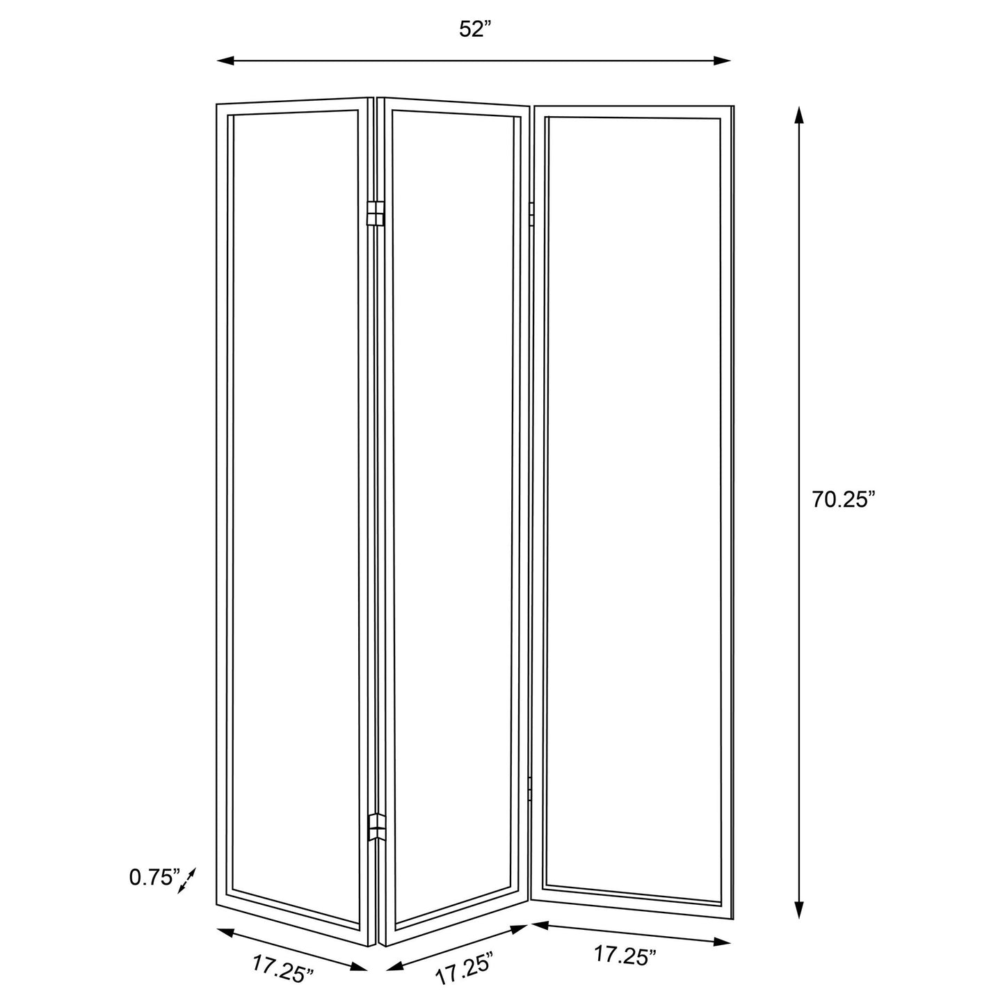 3 Panel Folding Screen - Beige