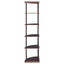 Corner Bookcase With 5 Shelves, Compact Design For Living Room - Cappuccino