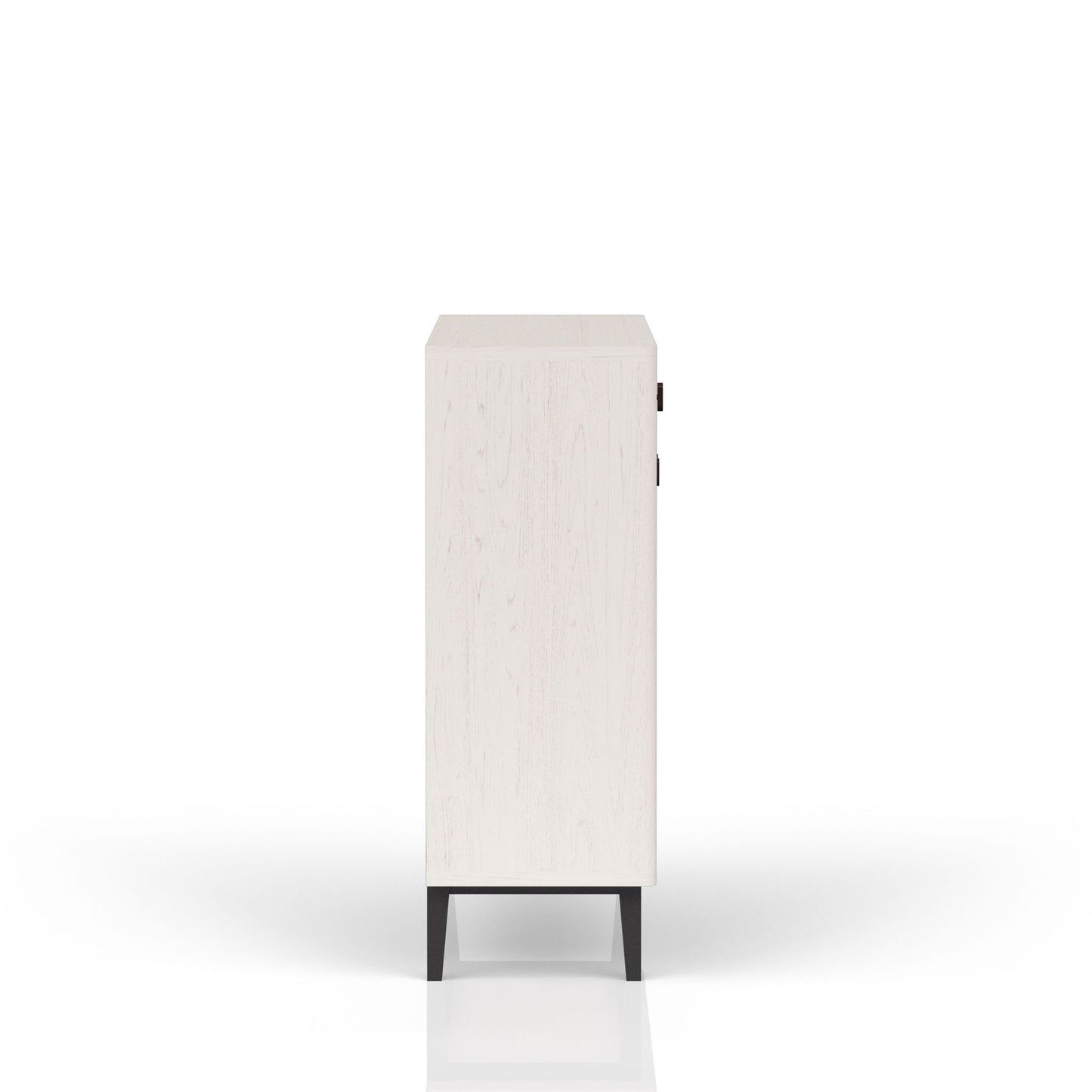 Bar Cabinet With Large Storage - White / Pecan
