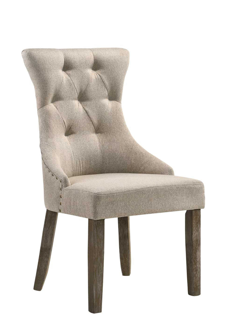 Gabrian - Juego de comedor de 7 piezas, madera recuperada - Beige / Gris