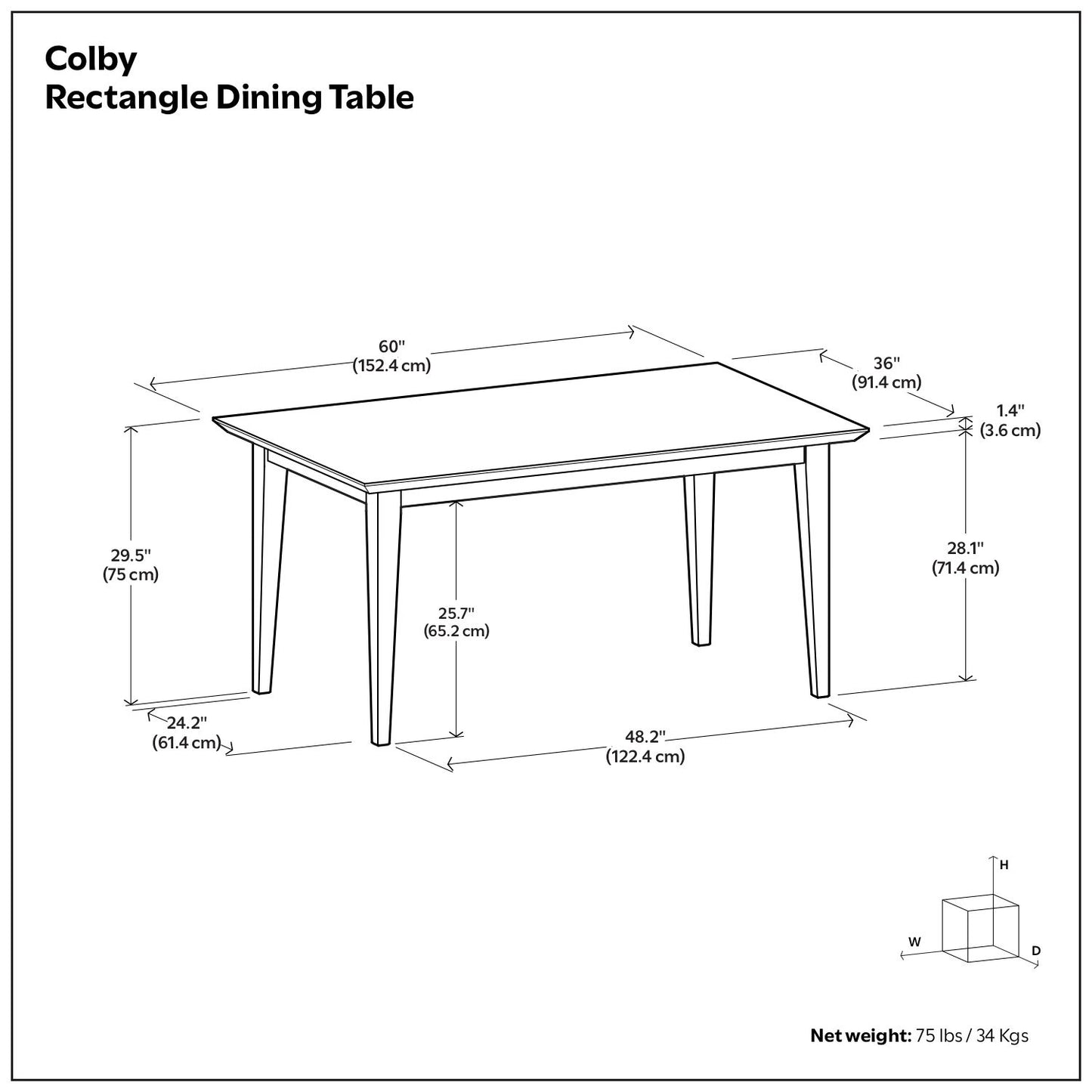 Colby - Dining Table, Contemporary