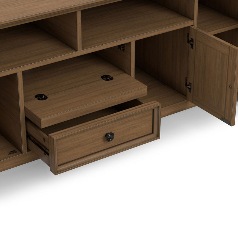 Amherst - Wide TV Media Stand - Rustic Natural Aged Brown