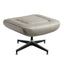 Piran - Twilight Top Grain Leather Accent Chair And Ottoman With Swivel - Gray