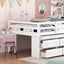 Loft Bed With Retractable Writing Desk And 4 Drawers, With Lateral Portable Desk And Shelves