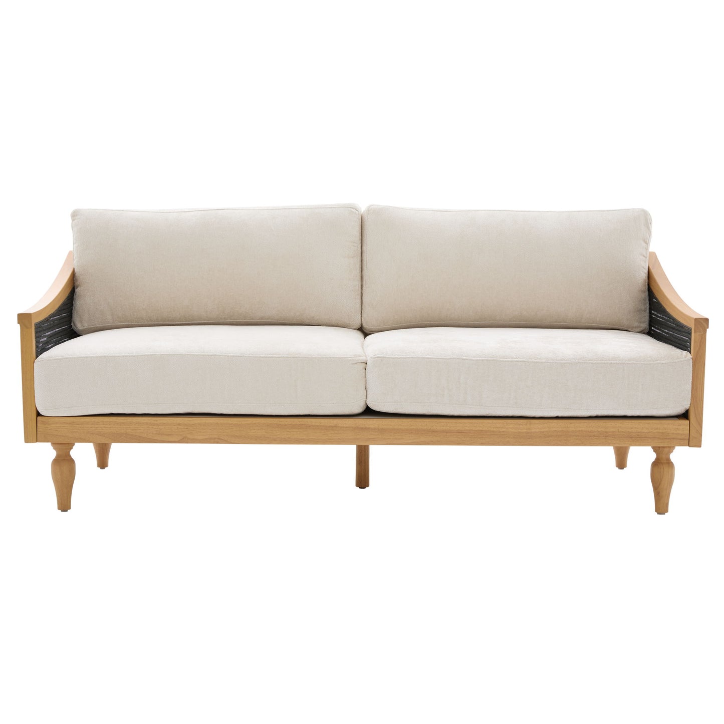 3 Seater Sofa With Rattan Armrests