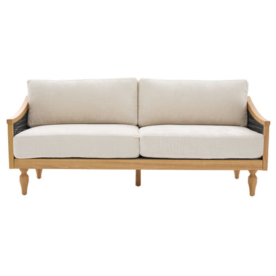 3 Seater Sofa With Rattan Armrests