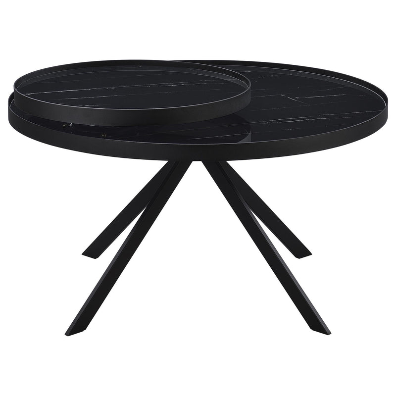 Shayne - Round Top Coffee Table With 2 Tier Design