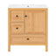 Modern Bathroom Vanity With Sink, Soft Close Drawers & Door, Storage Rack