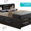 Modern Design Storage Bed With Bookcase Headboard