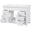 Bathroom Vanity & Sink, 6 Soft Close Drawers & Double Doors - White