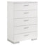 August - 6 Piece Queen Panel Bedroom Set With LED Lighting - White