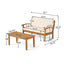 Outdoor Chat Set With Coffee Table And Loveseat