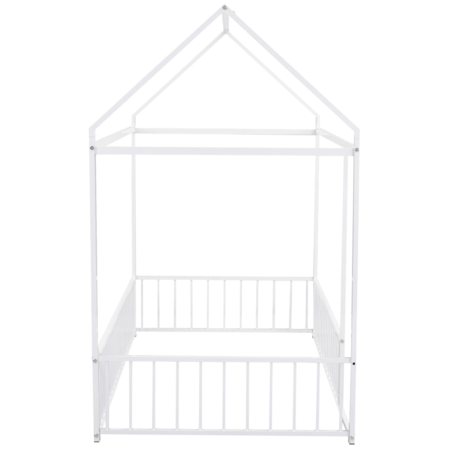 Metal Bed House Bed Frame With Fence