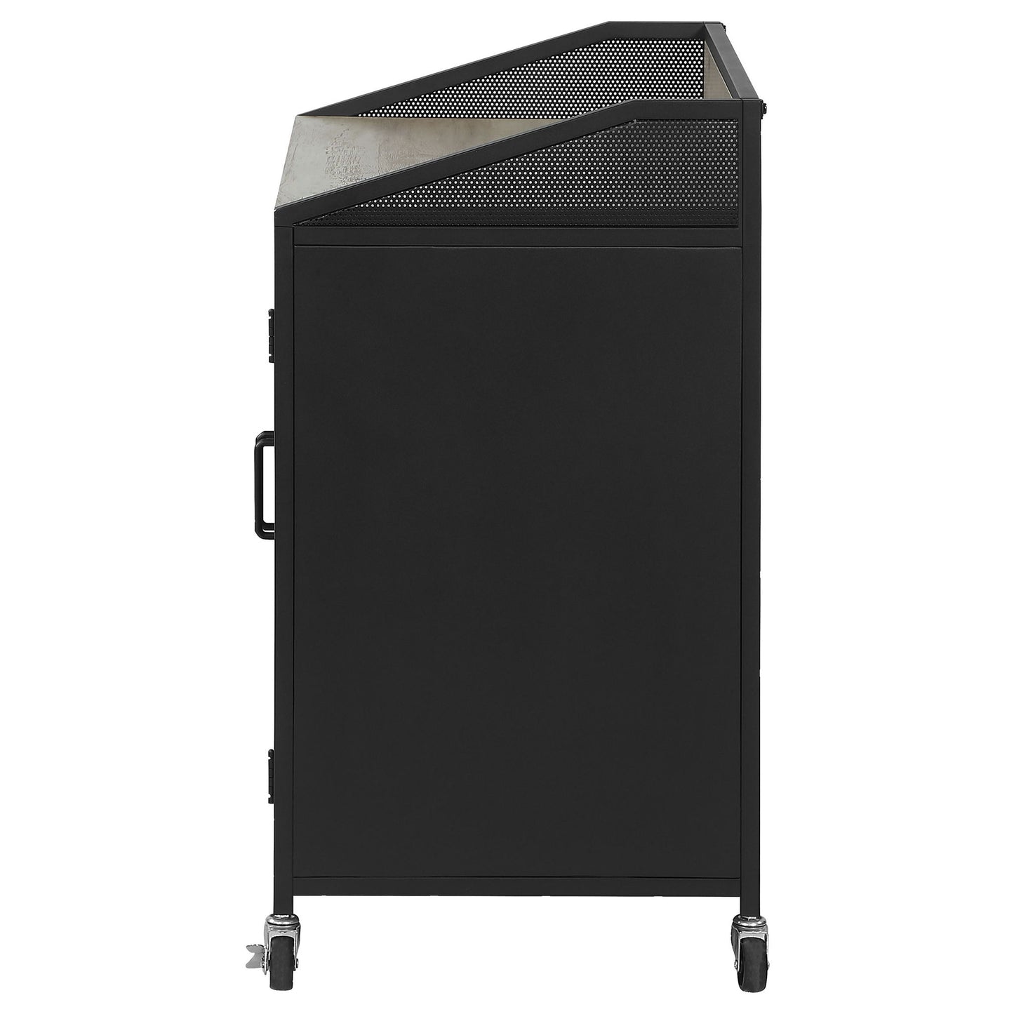 Arlette - 2 Door Mobile Home Bar Wine Cabinet With Smooth Rolling Casters - Black