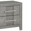 Modern 2 Drawer Nightstand In Gray Finish With Silver Metal Handles, Contemporary Bedside Table With Smooth Glide Drawers