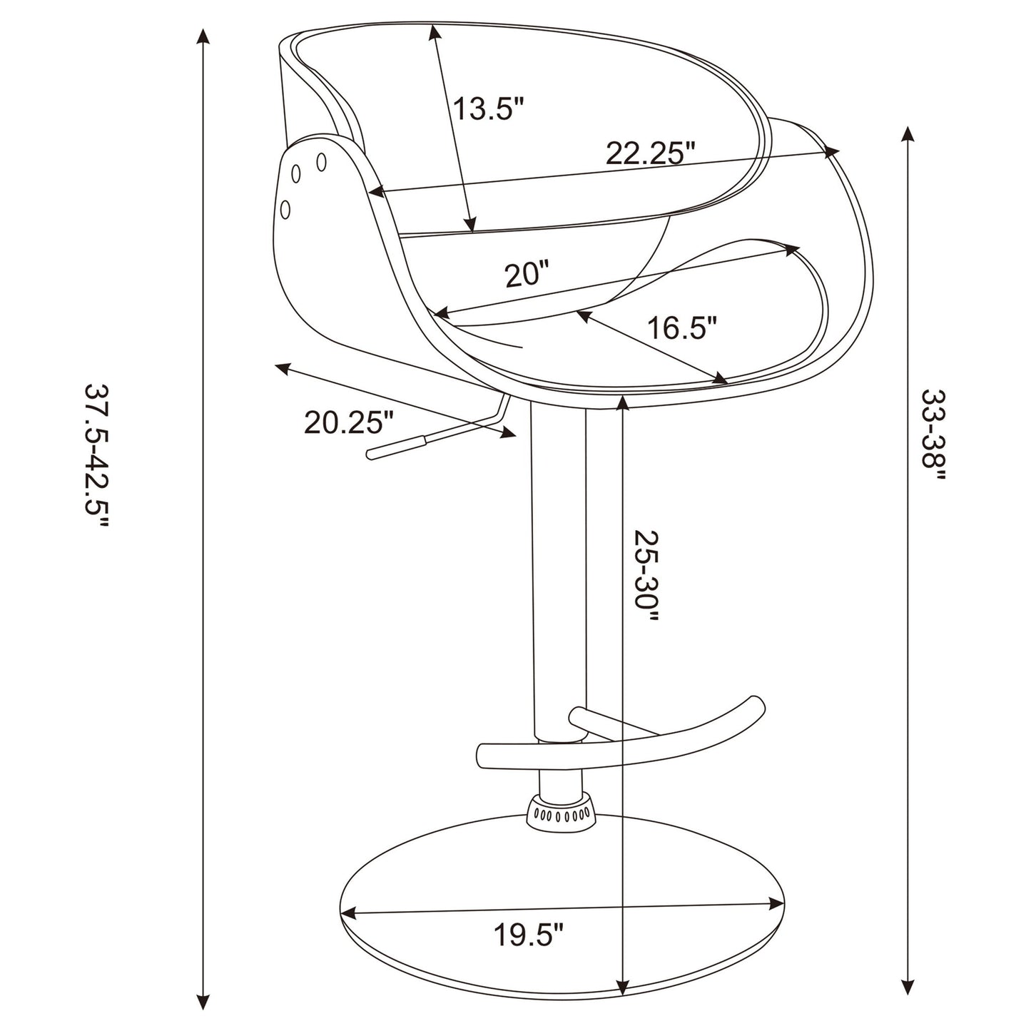 Ergonomic Adjustable Bar Stool