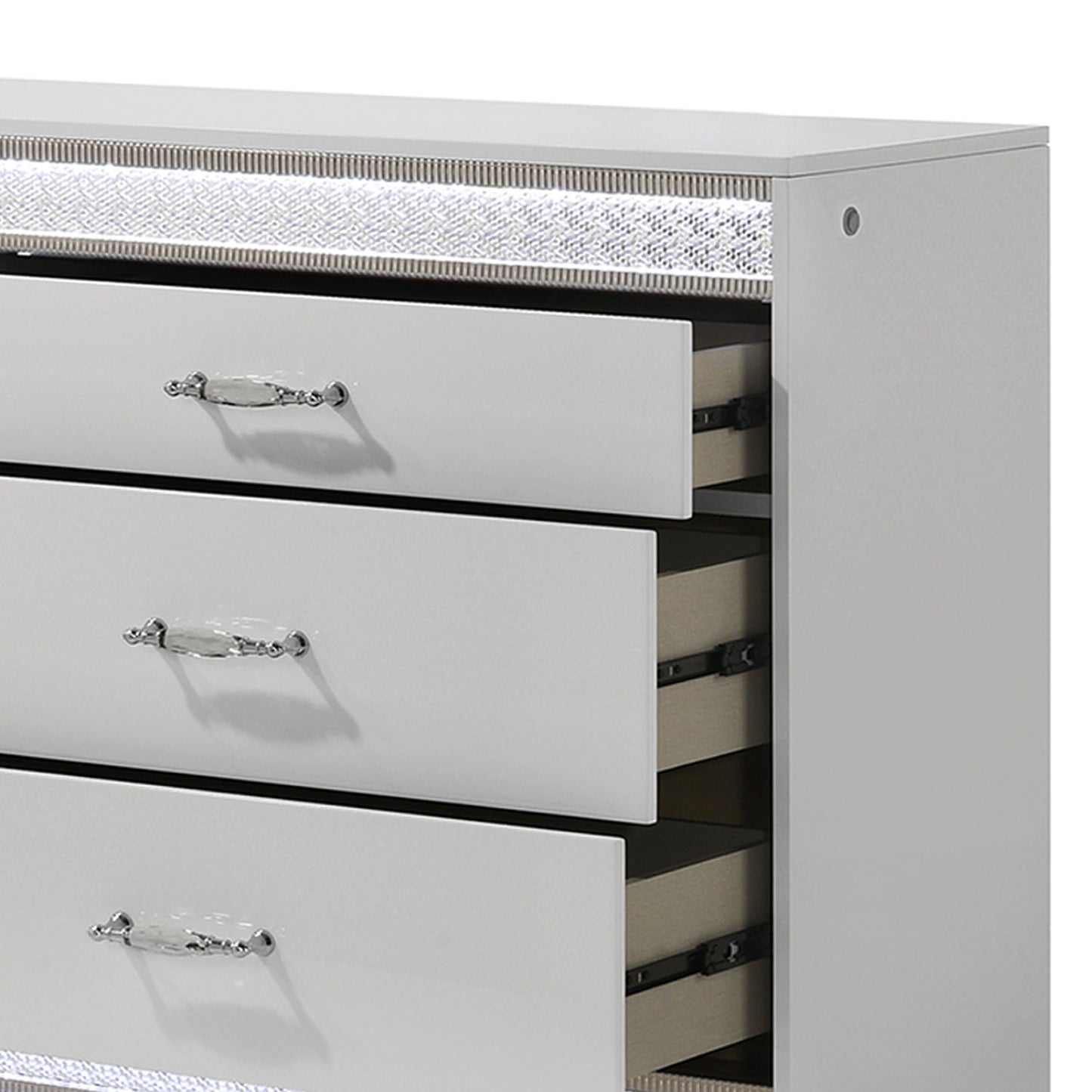 Glam - 6 Drawer Dresser With LED Lighting (Includes Dresser Only) - White