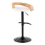 Grotto - Contemporary Adjustable Barstool With Swivel With Rounded T Footrest Elegant Design (Set of 2)
