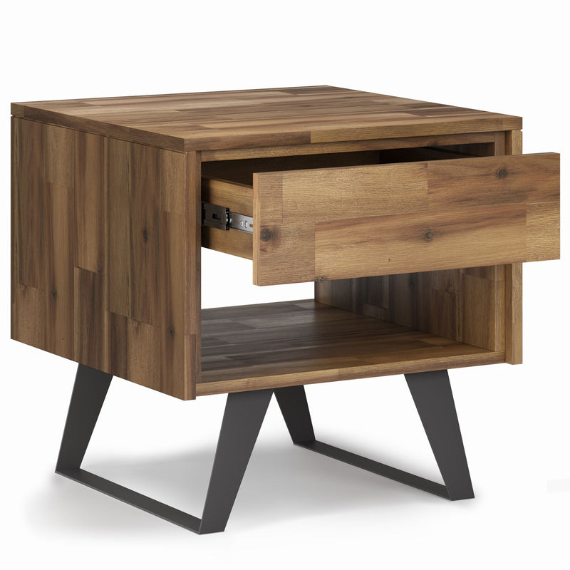 Lowry - End Table - Distressed Golden Wheat