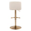 Toriano - Contemporary Adjustable Barstool With Swivel With Rounded T Footrest (Set of 2)