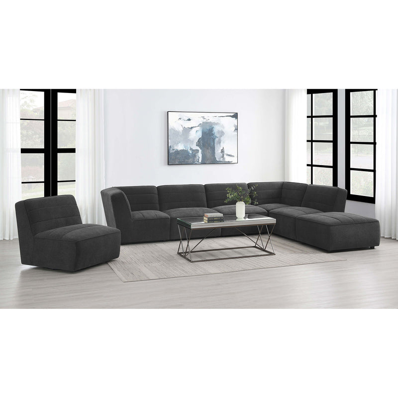 Manhattan - Swivel Tufted Chair Armless Accent Chair, 360 Degree Swivel Base - Charcoal