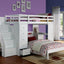 Freya - Twin Loft Bed With Storage (Not Including The Bottom Twin Bed) - White