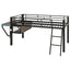 Gaming - Twin Loft Bed With Desk And LED - Black