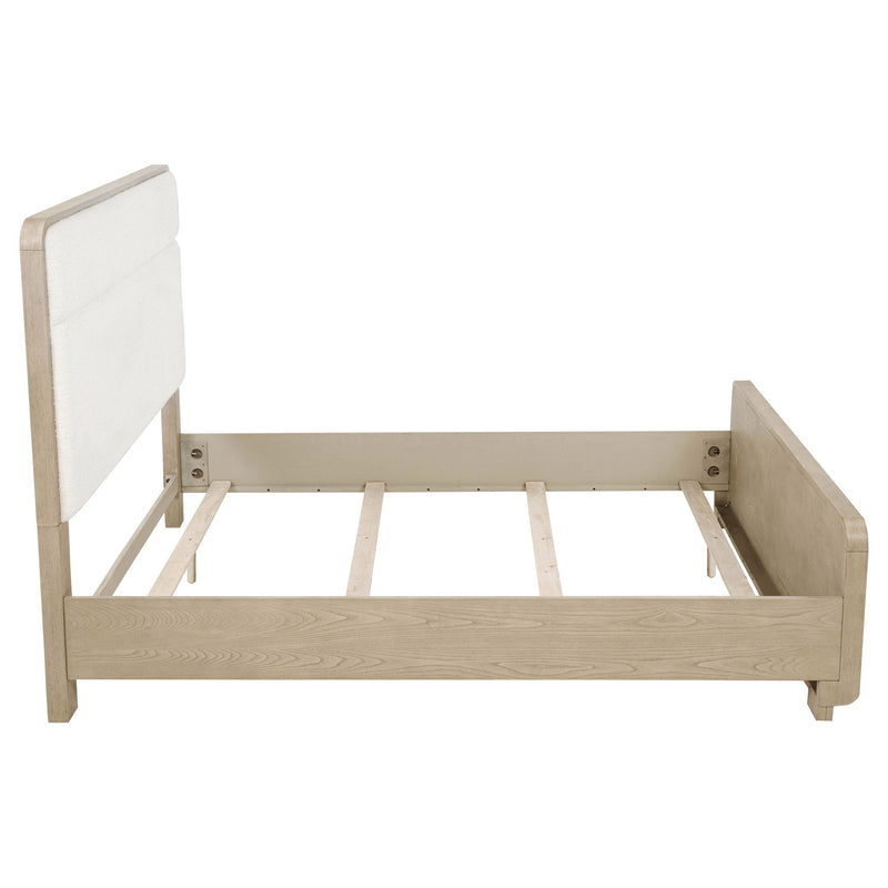 Mirador - Queen Panel Bed With Upholstered Headboard - Light Oak