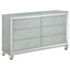 Arabesque - 4 Piece Queen Bedroom Set With LED Headboard - Silver