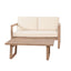 4 Pieces Acacia Wood Patio Furniture Set, Outdoor Furniture With Coffee Table, Patio Conversation Set Deep Seating With Soft Cushion, Porch Chairs For Backyard Porch Balcony - Brown Wash / Beige