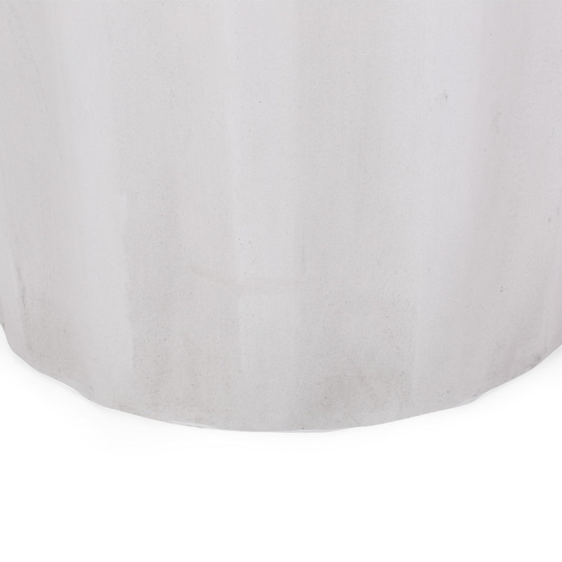 Outdoor End Table With Soft Wave Edge - Antique White