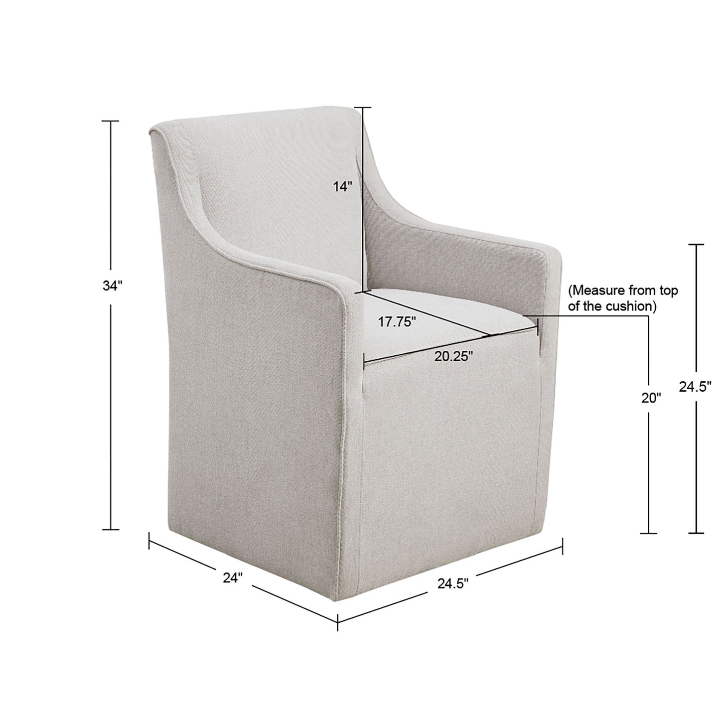 Traditional Skirted Dining Arm Chair