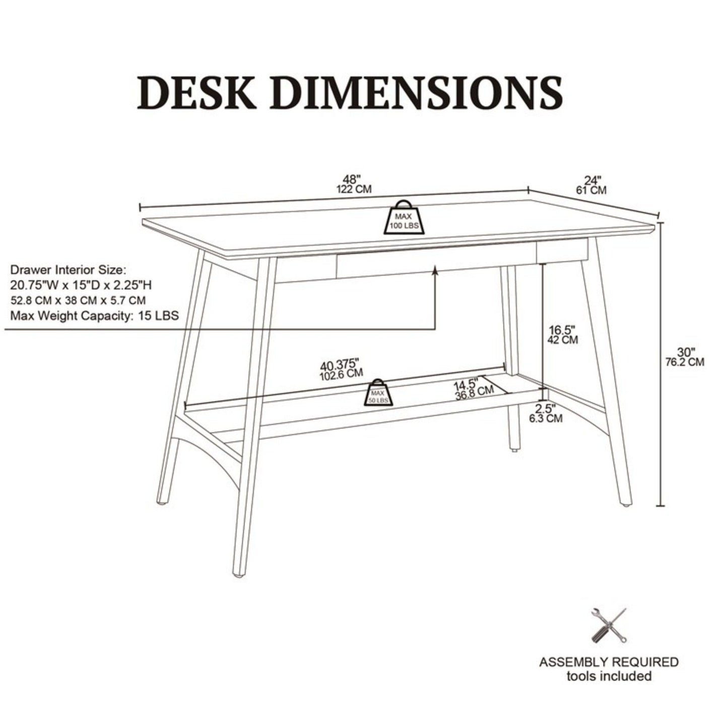 Parker - Desk With Storage Shelf - Off White / Pecan