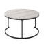 Forma - 4 Piece Occasional Set (1 Coffee, 1 Large End Table & 1 Stool, 1 Small End Table) - Black / White / Gray