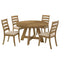 Kent - 5 Piece Dining Table Set With Upholstered Chairs - Brown Oak