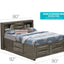 Modern Design Storage Bed With Bookcase Headboard