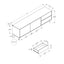 TV Stand Console With Storage Drawers And Cabinets - Walnut