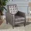 Macedonia - Button Tufted Fabric Recliner - Slate