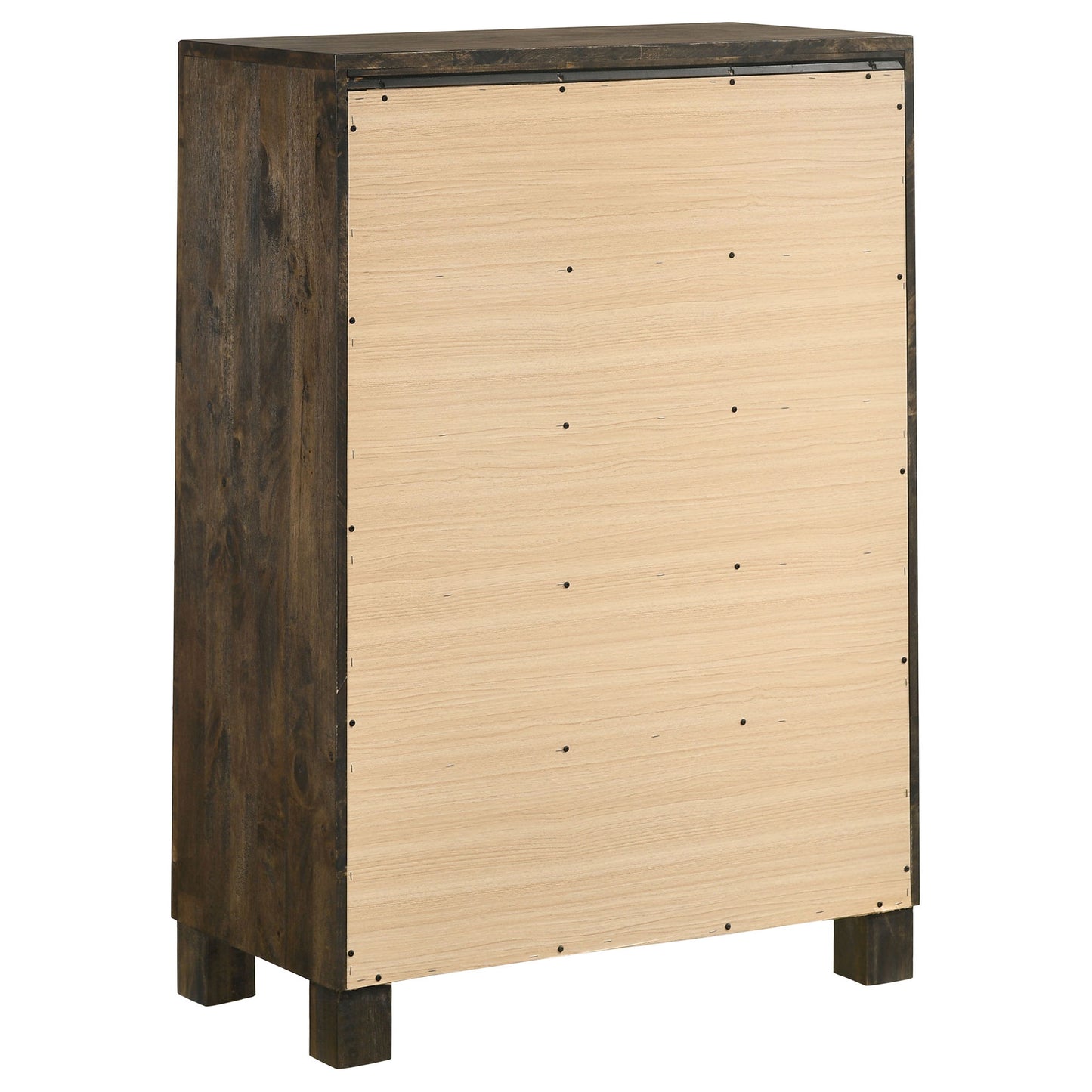 Greely - 5 Piece King Storage Bedroom Set Includes Bed, Nightstand, Dresser, Mirror & Chest - Rustic Brown
