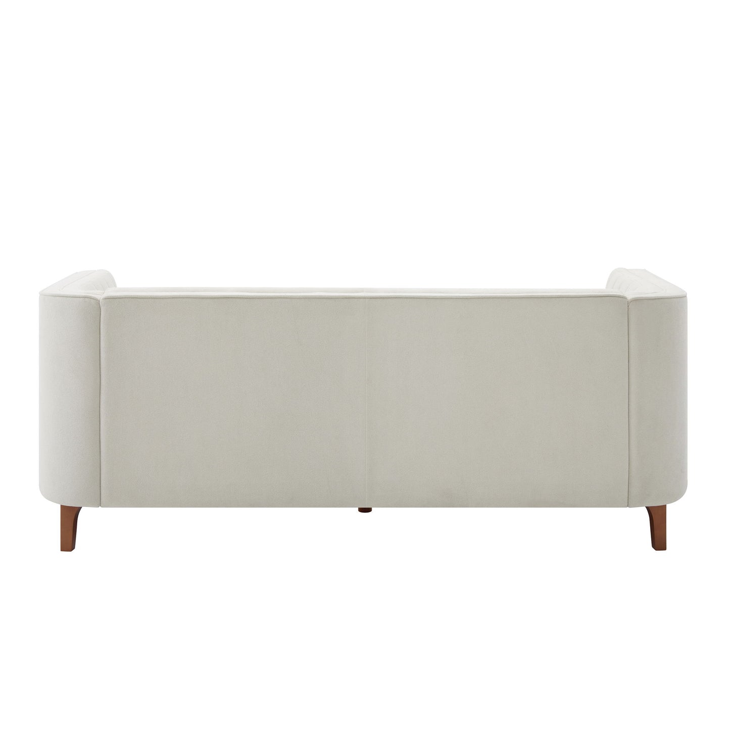 Modern 3 Seater Sofa, Upholstered Couch With Curved Armrests