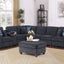 Gina - Sectional Sofa With Ottoman - Black