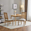 French Country Dining Chair With Rectangular Cane Backrest And Smooth Upholstered Seating