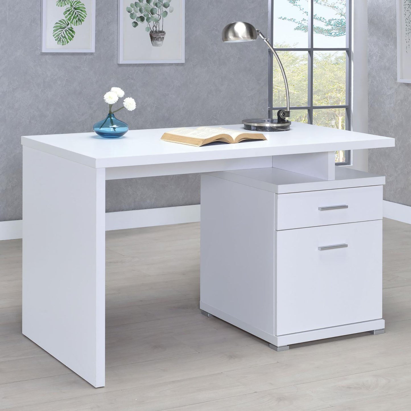 2 Drawer Reversible Office Desk With Modular Design