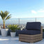 Wide Armless Outdoor Chairs With Cushions (Set of 2)